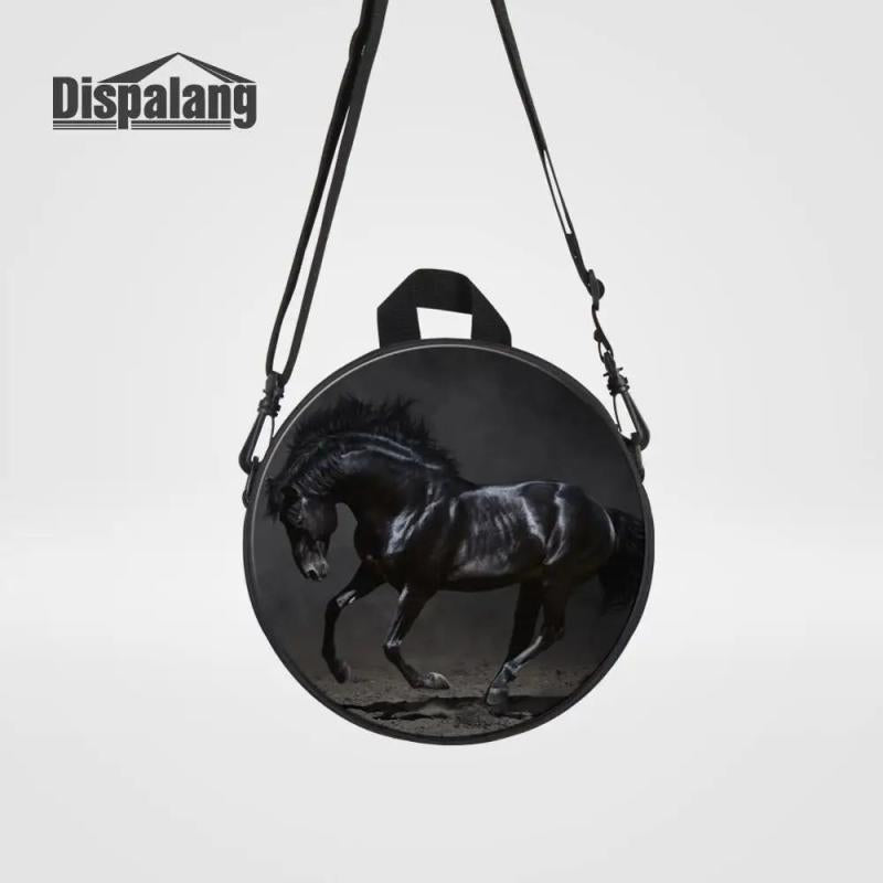 Kids Round Backpack Crazy Horse Pattern