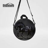 Kids Round Backpack Crazy Horse Pattern