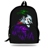 Kids HaHa Joker Print Backpack Boys Bookbag School Bag
