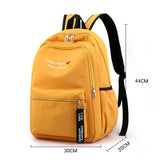 Waterproof Lady Nylon Student Backpack Solid Large Capacity School Bags