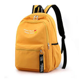 Waterproof Lady Nylon Student Backpack Solid Large Capacity School Bags
