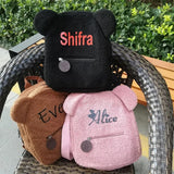 Personalised Plush Bear Backpack for Girls with Your Name