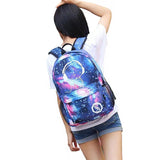 Luminous School Backpack Oxford Cartoon School Bag with USB Cable and Lock