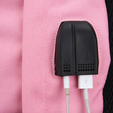 Canvas School Bags for Girls Teenagers Backpack Women Bookbag USB Charging