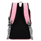 Canvas School Bags for Girls Teenagers Backpack Women Bookbag USB Charging