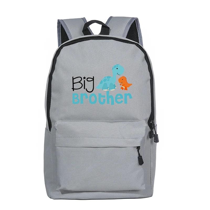 Dino Big Sis Lil Bro School Bags Family Backpack Kids