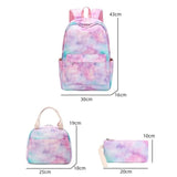 3Pcs/Set Starry Print Student Backpack - Lightweight Bookbag, Handbag, Pencil Ba