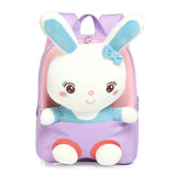 3D Rabbit Plush Toy Kids Backpack, Kindergarten School Bag, 10 Inch Bookbag
