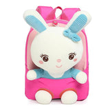 3D Rabbit Plush Toy Kids Backpack, Kindergarten School Bag, 10 Inch Bookbag