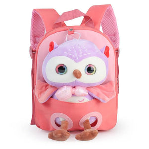 3D Owl Plush Toy Backpack for Kids Age 4-8