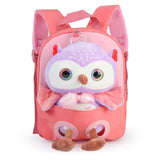 3D Owl Plush Toy Backpack for Kids Age 4-8