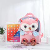 3D Owl Plush Toy Backpack for Kids Age 4-8