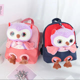 3D Owl Plush Toy Backpack for Kids Age 4-8