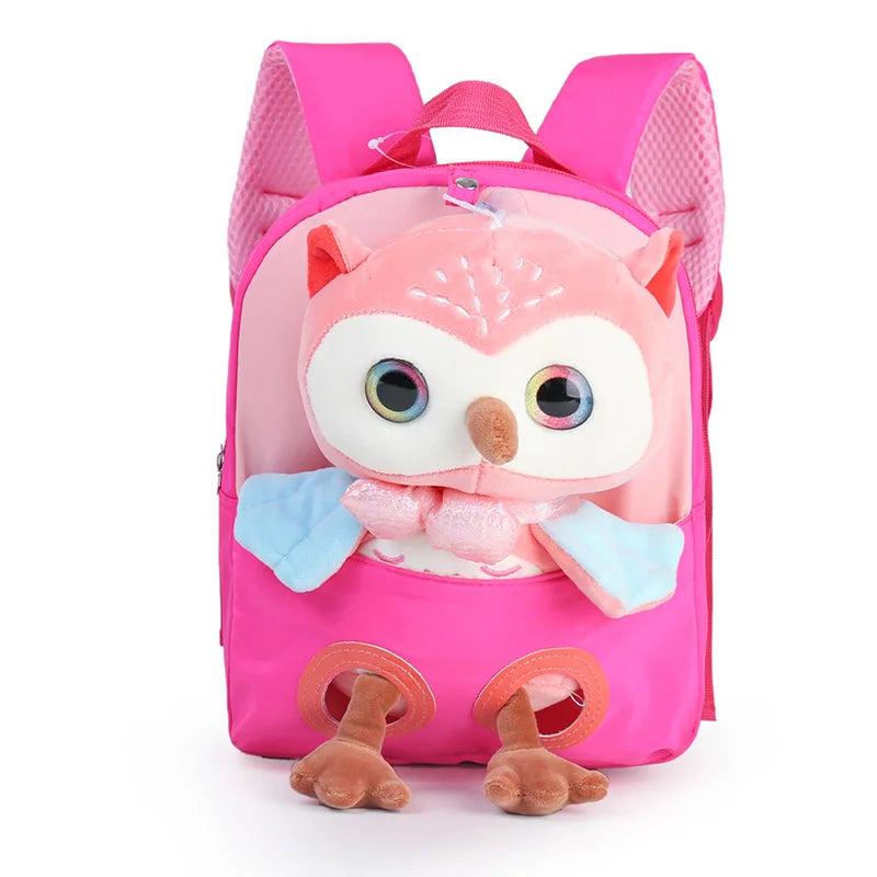 3D Owl Plush Toy Backpack for Kids Age 4-8