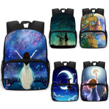 13 Inch Galaxy School Backpack Star Moon Fairy Boys Girls Book Bag
