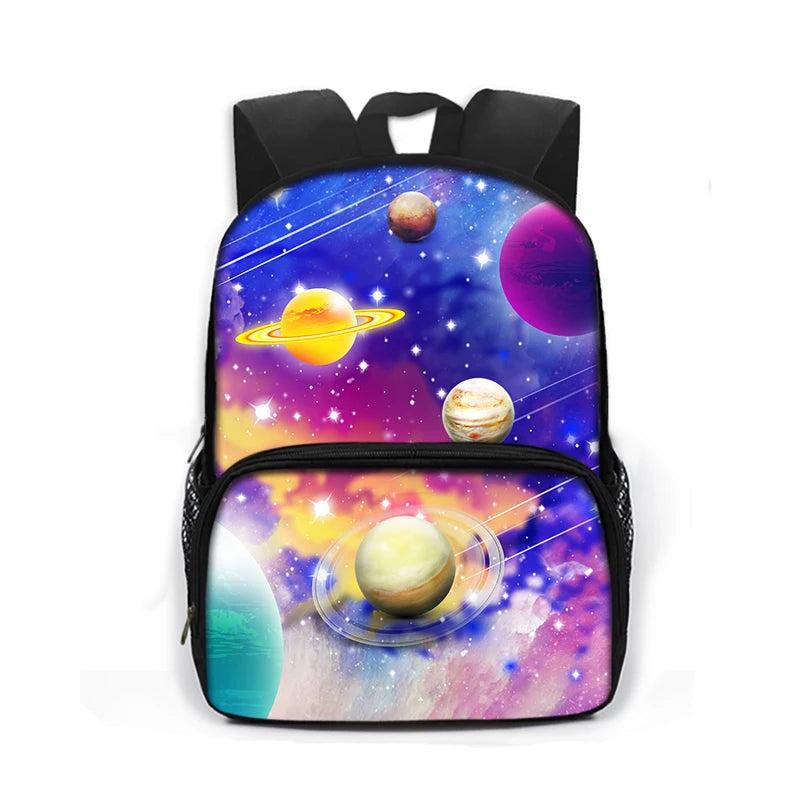 13 Inch Galaxy School Backpack Star Moon Fairy Boys Girls Book Bag