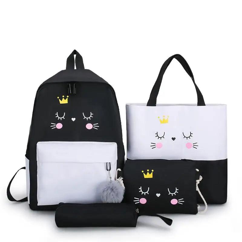 Canvas School Backpack For Girl Sport Backbags Kids Bagpack Anti-theft