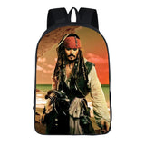 Skull Backpack School Kids Bags Boy Backpack Jack Sparrow Print Laptop Backpack