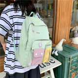 Girl School Bag Nylon Student School Backpacks Book Bags Matching Woman Backpack