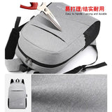 Men's Business Backpack Gray Charging Waterproof Casual Bag Rucksack