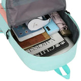 4-Piece Fashionable Female Backpacks Canvas Waterproof Bookbags