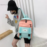 4-Piece Fashionable Female Backpacks Canvas Waterproof Bookbags