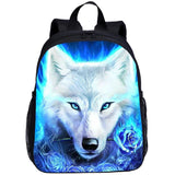 Galaxy Wolf Backpack for Kids Age 2-7, Anti Lost School Bag