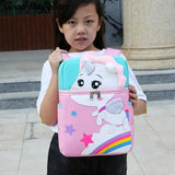 Unicorn Print School Backpack Waterproof Girls Pink Bookbag