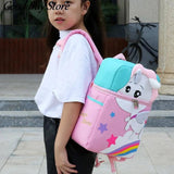 Unicorn Print School Backpack Waterproof Girls Pink Bookbag
