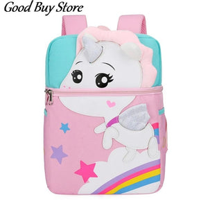 Unicorn Print School Backpack Waterproof Girls Pink Bookbag