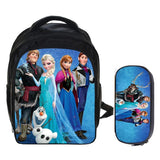 Elsa & Anna School Bags 2 PCS/ Set Backpack with Pencil Case for Teenager Boys