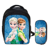 Elsa & Anna School Bags 2 PCS/ Set Backpack with Pencil Case for Teenager Boys