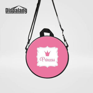 Princess Crown Circular Messenger Bag for Girls