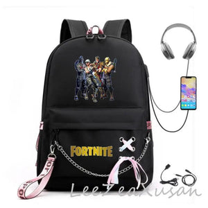 Rucksack Backpack with USB Charging Port and Headphone Travel Laptop Bag