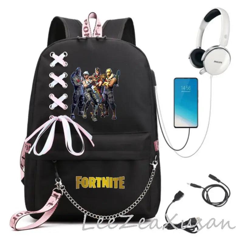 Rucksack Backpack with USB Charging Port and Headphone Travel Laptop Bag