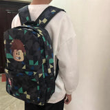 Plaid Backpack for Kids Boys Children Student School Bags