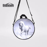 Crazy Horse Prints School Bag for Kids Round Messenger Bag