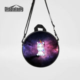 Space Unicorn Printing Cartoon School Backpack For Kids Round Schoolbag