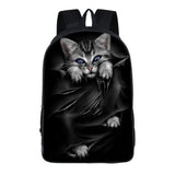 16inch Punk Gothic Cat Head School Bags Student Bagpack Girls Boys Backpack