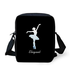 ELVISWORDS Music Note Print Kids School Bag Canvas Book Shoulder Bags