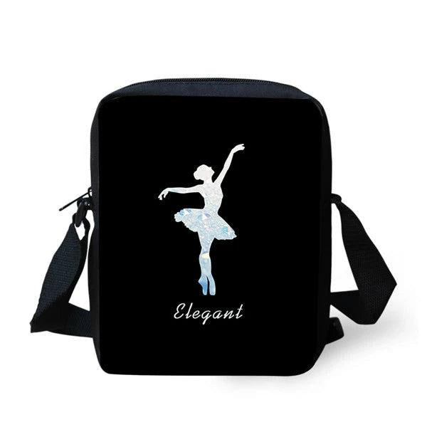 ELVISWORDS Music Note Print Kids School Bag Canvas Book Shoulder Bags