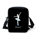 ELVISWORDS Music Note Print Kids School Bag Canvas Book Shoulder Bags