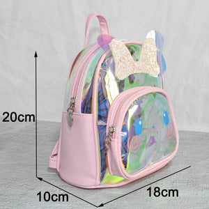 Transparent Laser Bag Children's Girls Backpack Waterproof Kids Bags