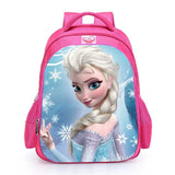 Princess Elsa Lovely School Backpack for Girls Kids Pink Cartoon School Bag