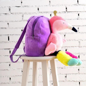 Flamingo Plush Girls Backpack