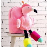 Flamingo Plush Girls Backpack