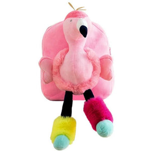 Flamingo Plush Girls Backpack