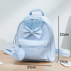 Small Girl Backpack Solid Kids School Bag with Bow