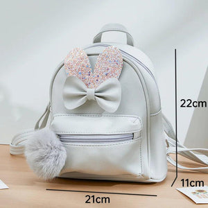 Small Girl Backpack Solid Kids School Bag with Bow