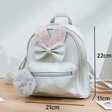 Small Girl Backpack Solid Kids School Bag with Bow